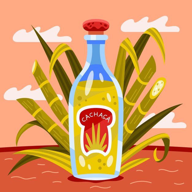 Hand drawn fresh cachaça illustration