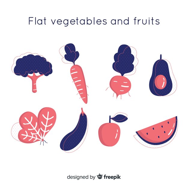 Hand drawn fresh fruit and vegetable background