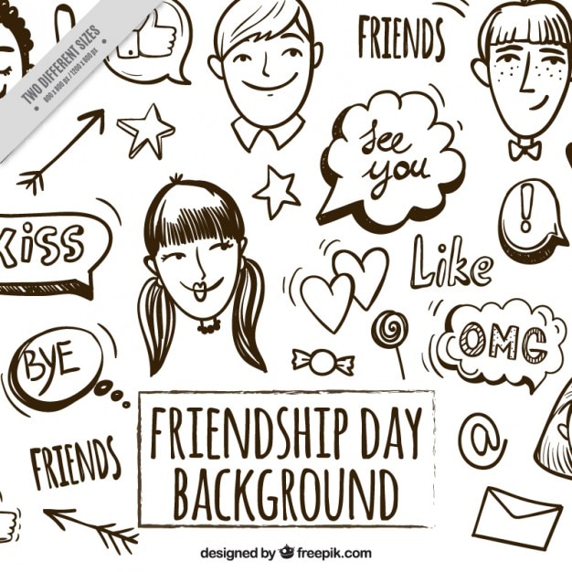 Free Vector hand drawn friendship day background 