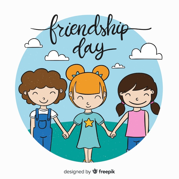 Free vector hand drawn friendship day background