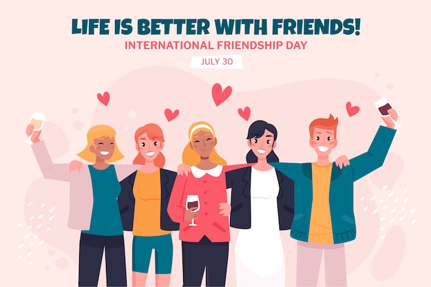 Hand drawn friendship day background