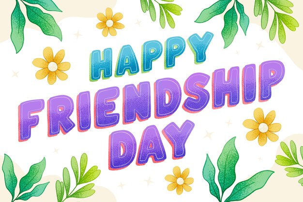 Hand drawn friendship day text illustration