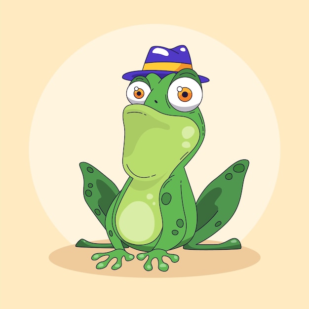 Free Vector hand drawn frog  cartoon illustration