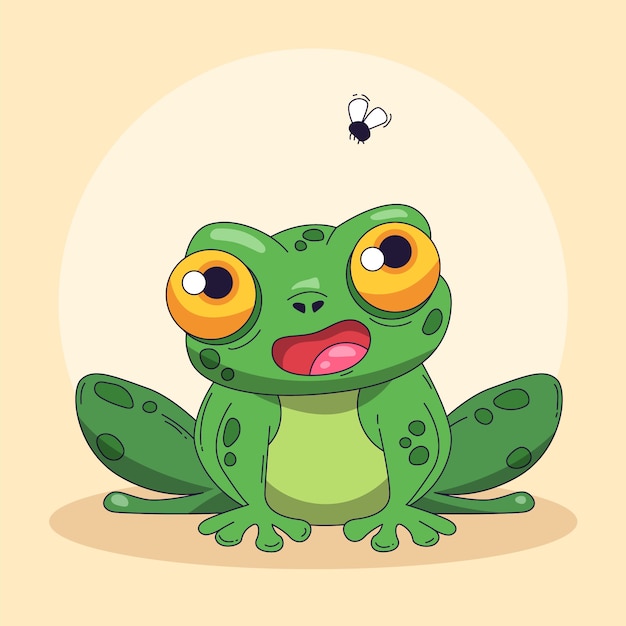 Free vector hand drawn frog  cartoon illustration