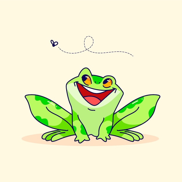 Free vector hand drawn frog cartoon illustration