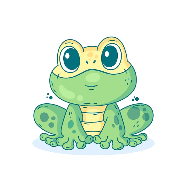 Hand drawn frog cartoon illustration