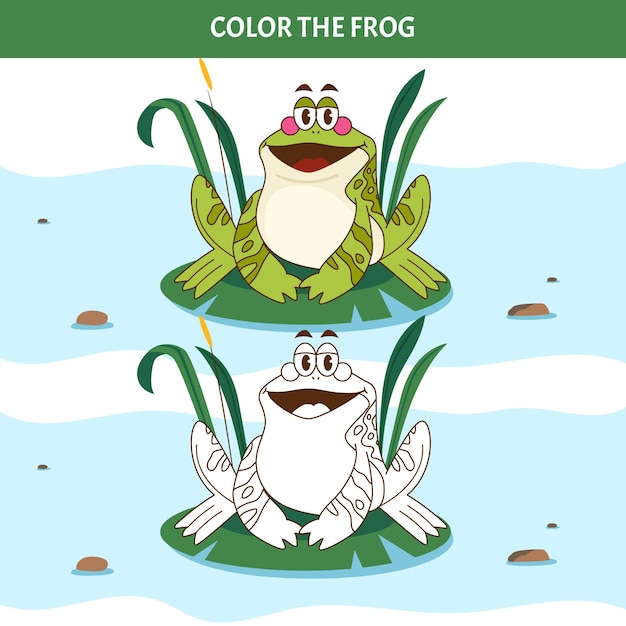 Free vector hand drawn frog for coloring