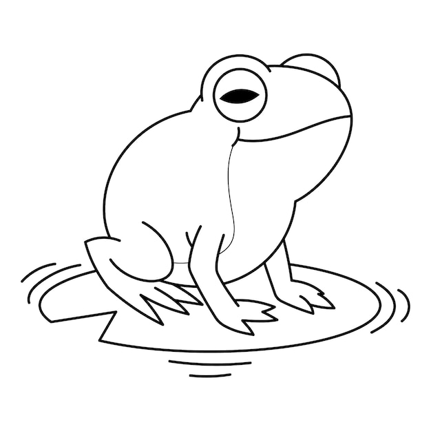 Hand drawn frog outline illustration