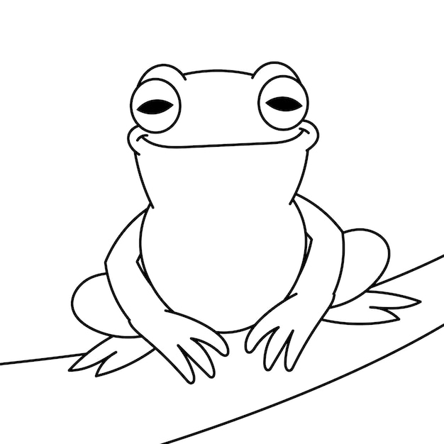 Free Vector hand drawn frog outline illustration