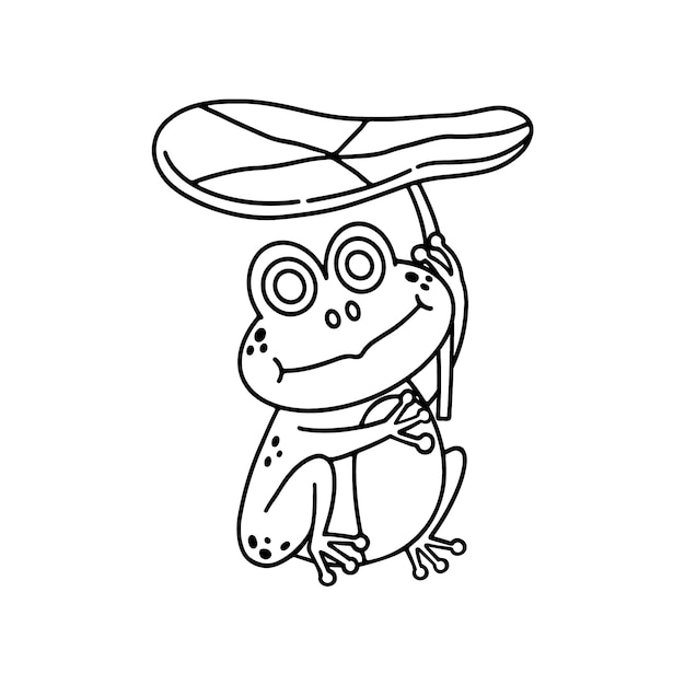 Free Vector hand drawn frog outline illustration