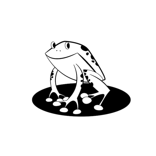 Hand drawn frog outline illustration