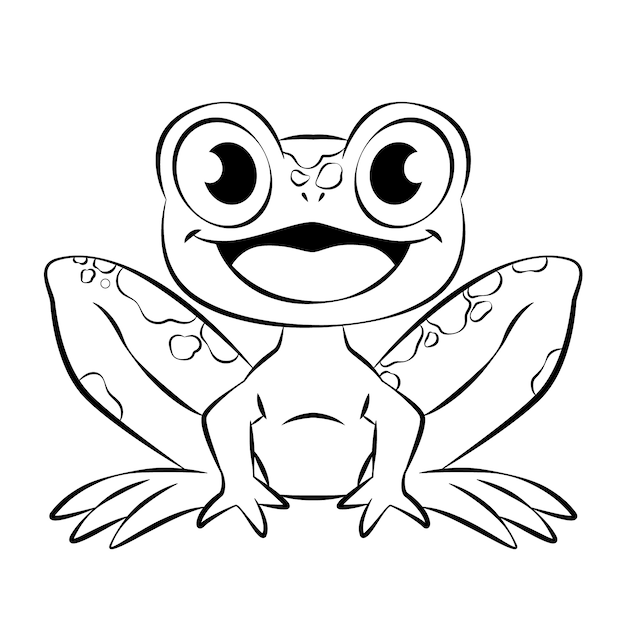 Free Vector hand drawn frog outline illustration