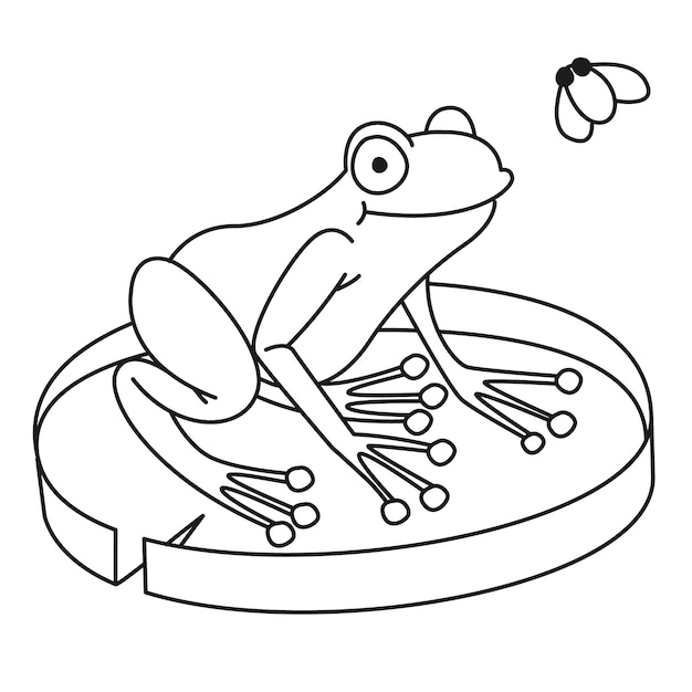 Free vector hand drawn frog outline illustration