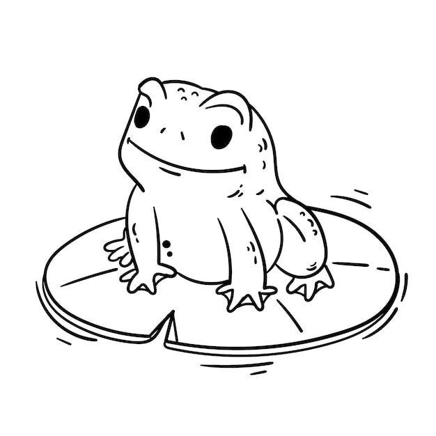 Hand drawn frog outline illustration