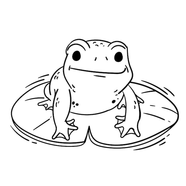 Hand drawn frog outline illustration