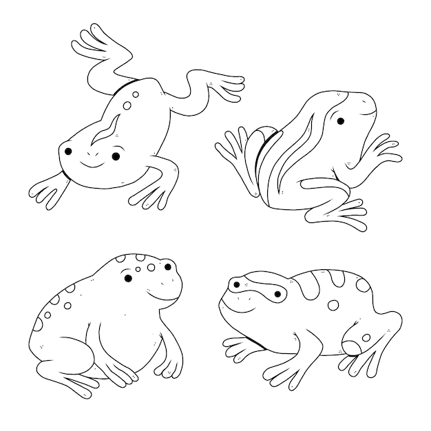 Free vector hand drawn frog outline illustration