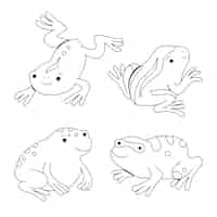 Free vector hand drawn frog outline illustration