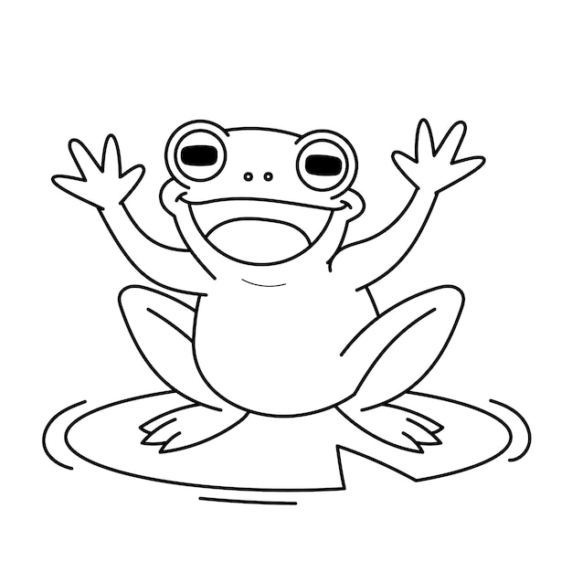 Free Vector hand drawn frog outline illustration