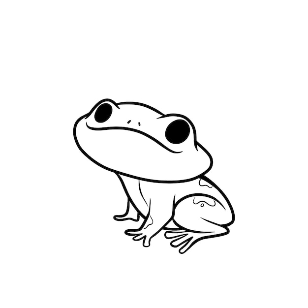 Free Vector hand drawn frog outline illustration