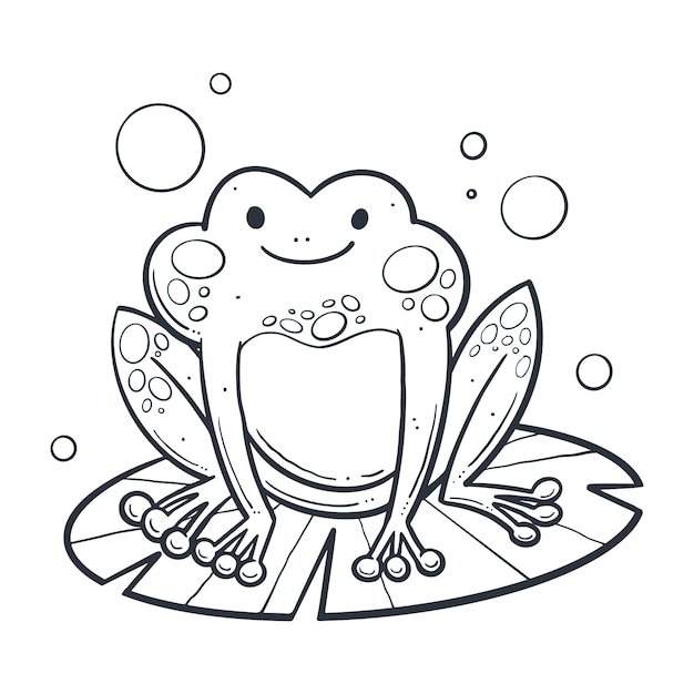 Free vector hand drawn frog outline illustration