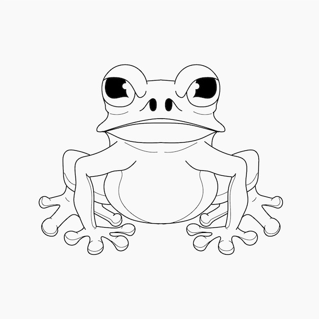 Free Vector hand drawn frog outline illustration