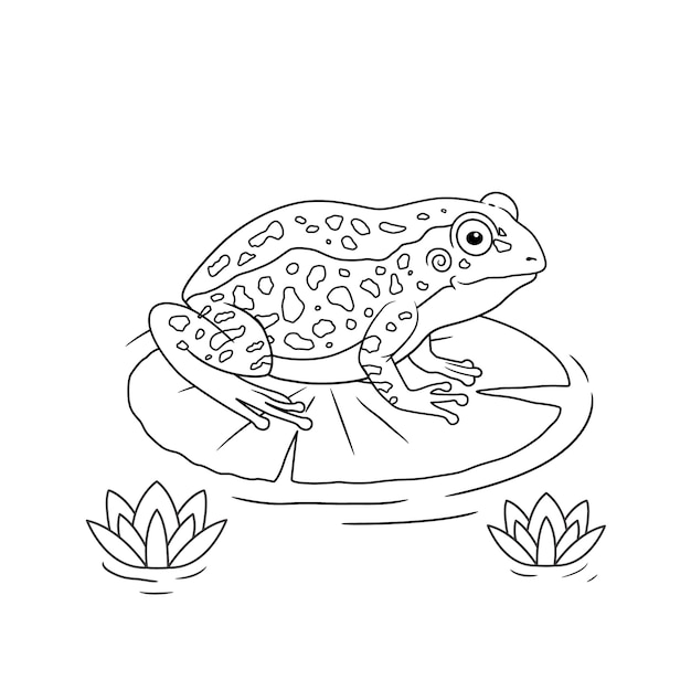 Hand drawn frog outline