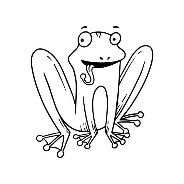 Hand drawn frog outline