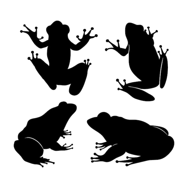 Free Vector hand drawn frog silhouette