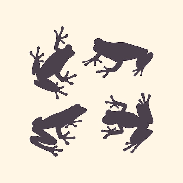 Free Vector hand drawn frog silhouette