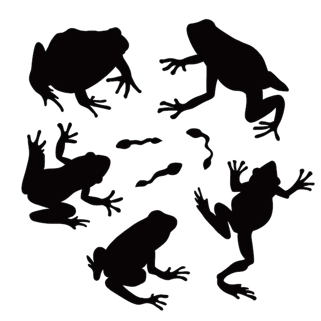 Free vector hand drawn frog silhouette