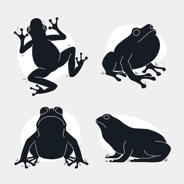 Free Vector hand drawn frog silhouette