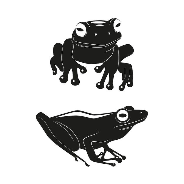 Hand drawn frog silhouette