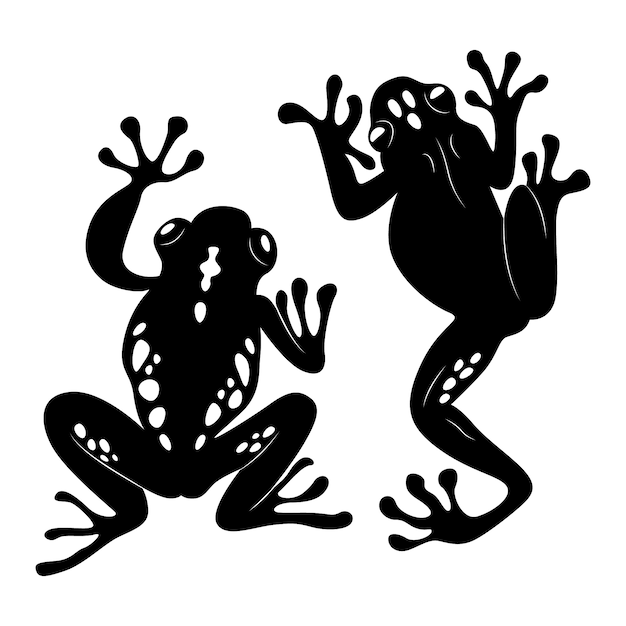 Free vector hand drawn frog  silhouette