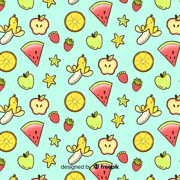 Hand drawn fruit background