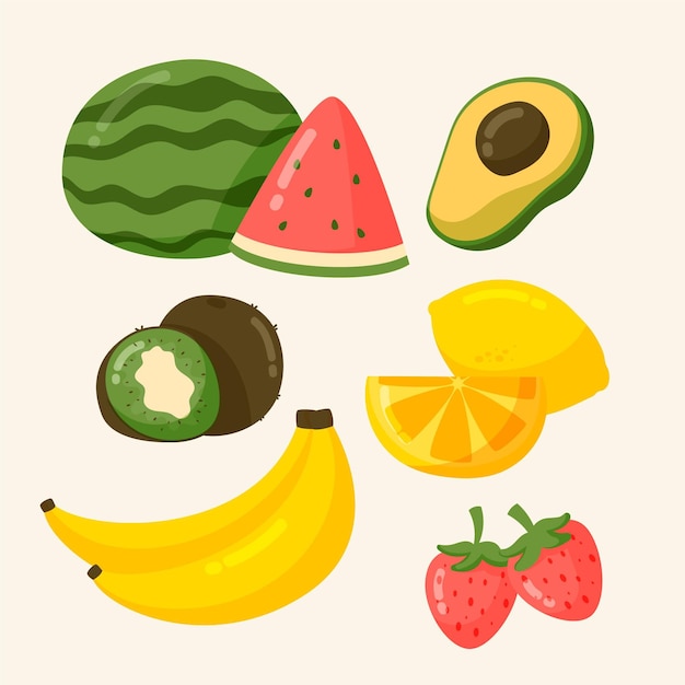 Hand drawn fruit collection