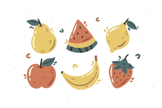 Free Vector hand drawn fruit collection