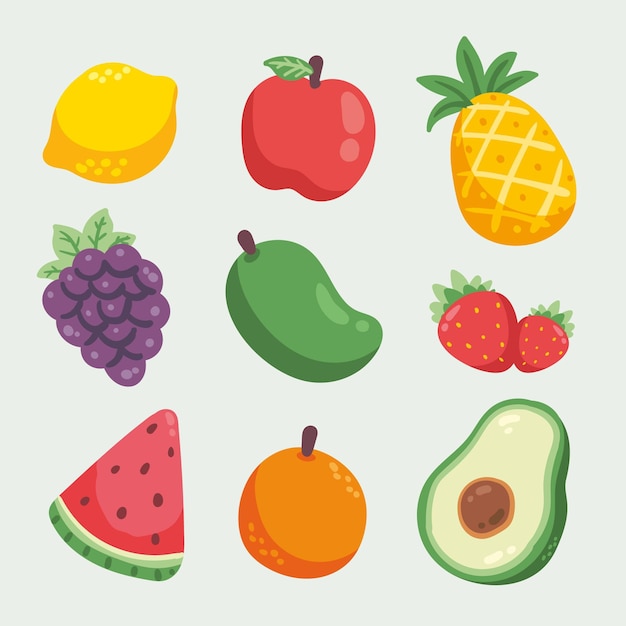 Hand drawn fruit collection