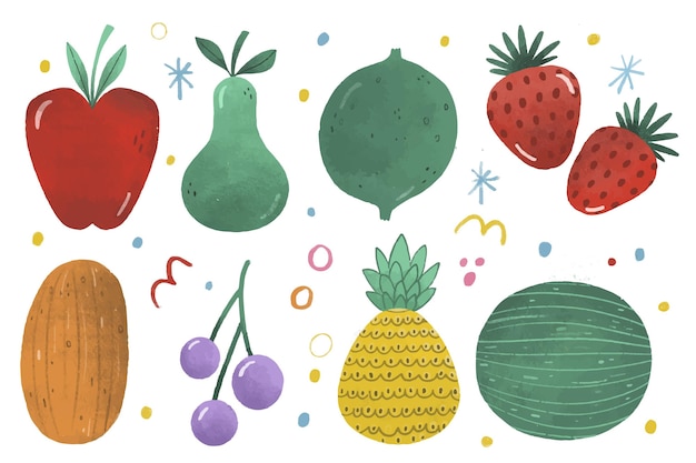 Free Vector hand drawn fruit collection