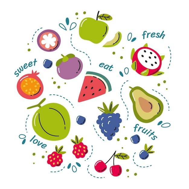 Free Vector hand drawn fruit collection