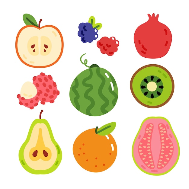 Hand drawn fruit collection