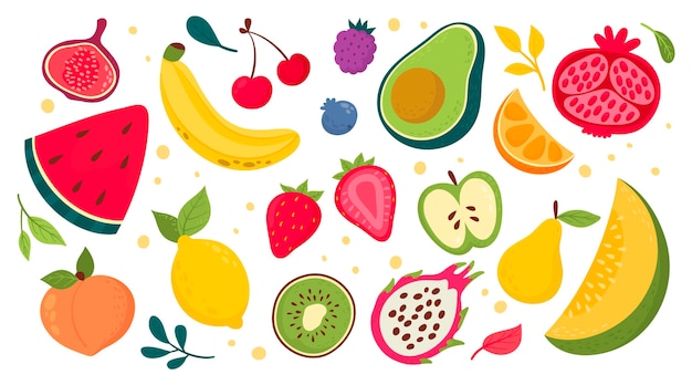 Free Vector hand drawn fruit collection