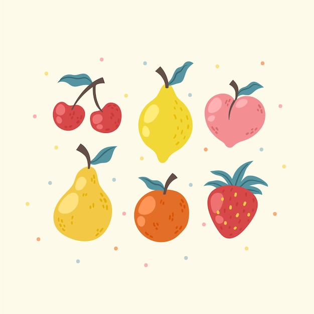 Hand drawn fruit collection