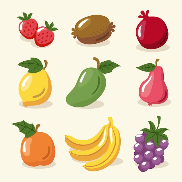 Hand drawn fruit collection