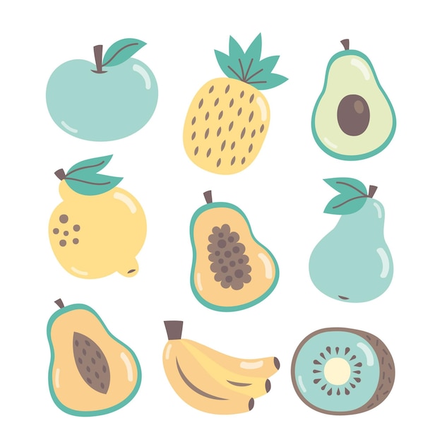 Hand drawn fruit collection