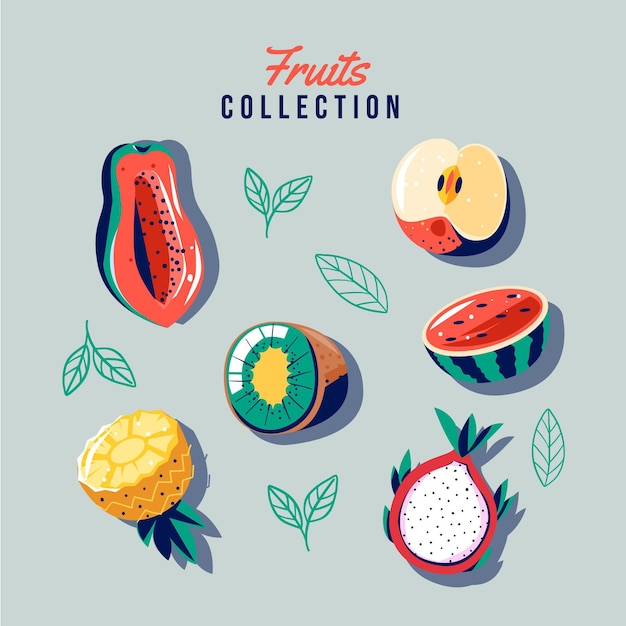 Free vector hand drawn fruit collection