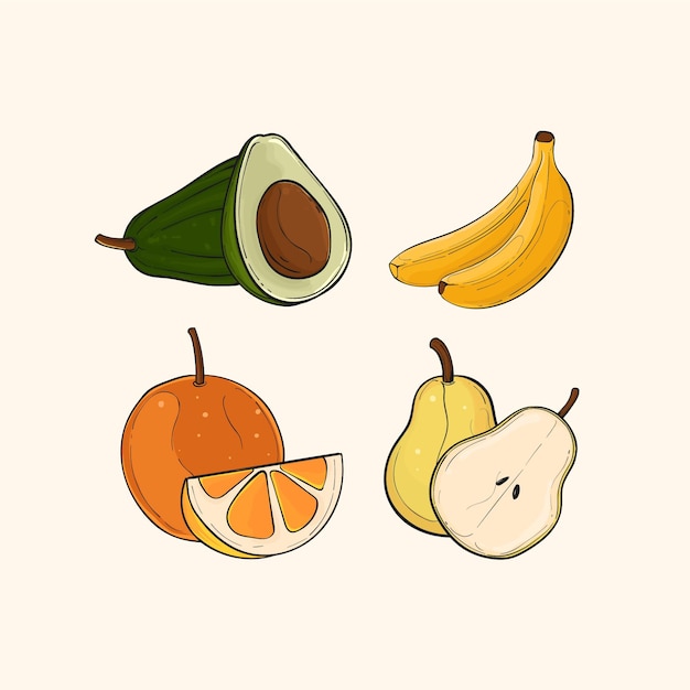 Free Vector hand drawn fruit collection