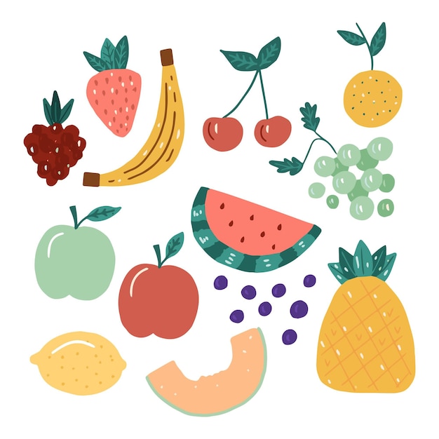 Free Vector hand drawn fruit collection