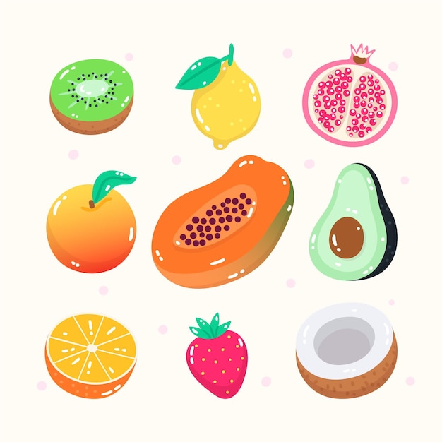 Free Vector hand drawn fruit collection