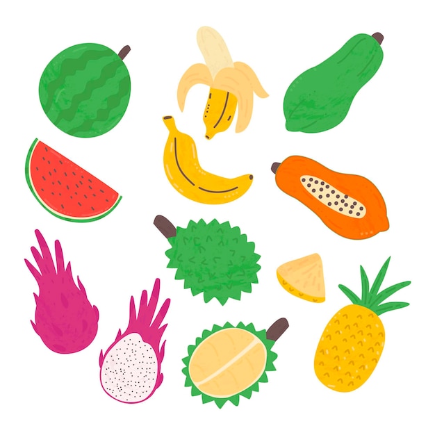 Hand drawn fruit collection