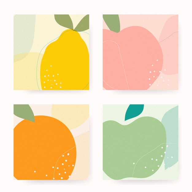 Free Vector hand drawn fruit memphis background collection vector